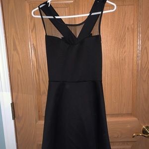 formal black dress with bow